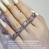 Double Heart Charm Bracelets for Women Girls S6669