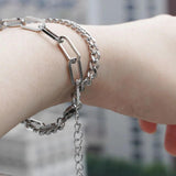 Double Heart Charm Bracelets for Women Girls S6669