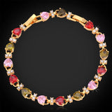 AAA+ Cubic Zircon Heart Bracelet Yellow High Jewelry Bangles H703