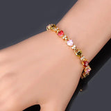 AAA+ Cubic Zircon Heart Bracelet Yellow High Jewelry Bangles H703