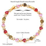 AAA+ Cubic Zircon Heart Bracelet Yellow High Jewelry Bangles H703