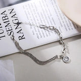 Retro Smiling Face Silver Chain Bracelet for Men Women