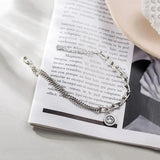 Retro Smiling Face Silver Chain Bracelet for Men Women