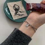 Retro Smiling Face Silver Chain Bracelet for Men Women