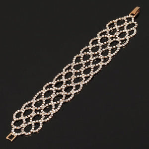 Rhinestone Jewelry Women Silver Crystal Link Bracelet Bangle