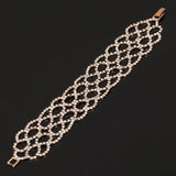 Rhinestone Jewelry Women Silver Crystal Link Bracelet Bangle