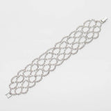 Rhinestone Jewelry Women Silver Crystal Link Bracelet Bangle