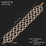 Rhinestone Jewelry Women Silver Crystal Link Bracelet Bangle