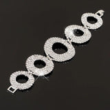 Carddoor Charm Bridal Rhinestone Bracelet for Women Crystal Round Style Jewelry