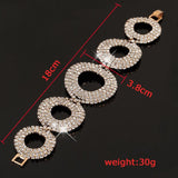 Carddoor Charm Bridal Rhinestone Bracelet for Women Crystal Round Style Jewelry