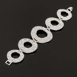 Carddoor Charm Bridal Rhinestone Bracelet for Women Crystal Round Style Jewelry