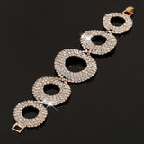 Carddoor Charm Bridal Rhinestone Bracelet for Women Crystal Round Style Jewelry