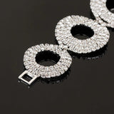 Carddoor Charm Bridal Rhinestone Bracelet for Women Crystal Round Style Jewelry