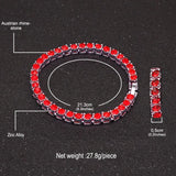 Colorful Rhinestone Paved Link Bracelet Unisex
