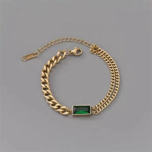 Zircon Crystal Stainless Steel Bracelet For Women - Charm Bracelet
