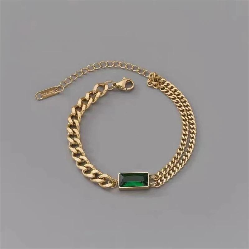 Zircon Crystal Stainless Steel Bracelet For Women - Charm Bracelet