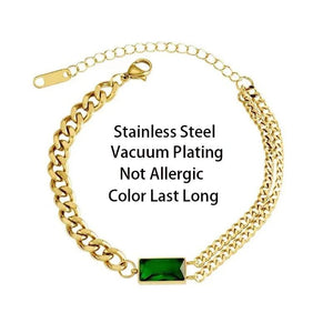 Zircon Crystal Stainless Steel Bracelet For Women - Charm Bracelet