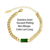 Zircon Crystal Stainless Steel Bracelet For Women - Charm Bracelet
