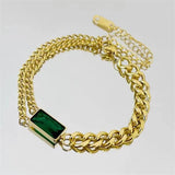 Zircon Crystal Stainless Steel Bracelet For Women - Charm Bracelet