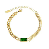 Zircon Crystal Stainless Steel Bracelet For Women - Charm Bracelet