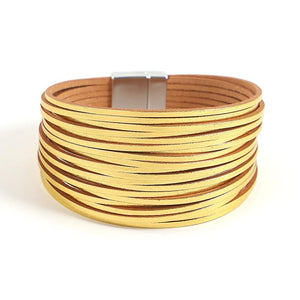 Bohemian Gradient Leather Bracelets 20 Strips Multilayer Wrap Bracelet