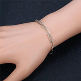 4mm Men Chain Bracelet Stainless Steel Paperclip Link Chain Bracelet