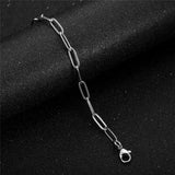 4mm Men Chain Bracelet Stainless Steel Paperclip Link Chain Bracelet