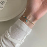 Colorful Beads Bracelet Opal Heart Bangle Party Jewelry