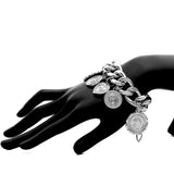 Cuban Chain Bracelet with Embossed Pendant Accessories