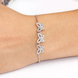 Baiduqiandu CZ Butterfly Bracelet for Women Girls