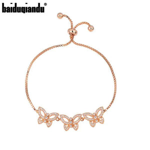 Baiduqiandu CZ Butterfly Bracelet for Women Girls