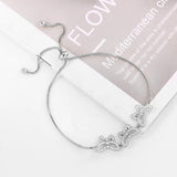 Baiduqiandu CZ Butterfly Bracelet for Women Girls
