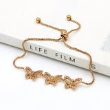 Baiduqiandu CZ Butterfly Bracelet for Women Girls