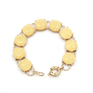 Vintage Chain Link Bracelet Resin Multicolor 9 Dot Women