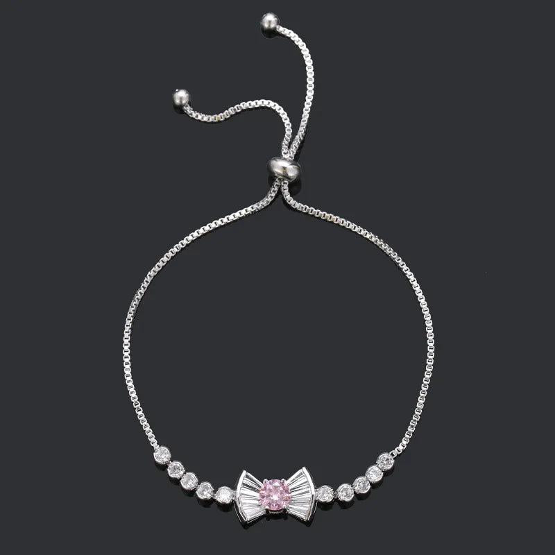 South Korea Summer High Zircon Bow Bracelet Birthday Gift Party Women Jewelry
