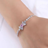 South Korea Summer High Zircon Bow Bracelet Birthday Gift Party Women Jewelry