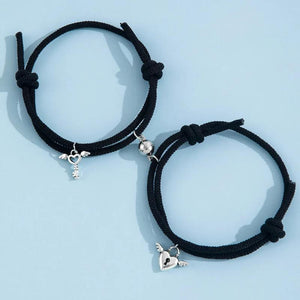 Magnetic Love Pendant Bracelet Braided Rope Charm Couple Bracelet