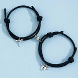 Magnetic Love Pendant Bracelet Braided Rope Charm Couple Bracelet