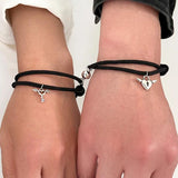 Magnetic Love Pendant Bracelet Braided Rope Charm Couple Bracelet