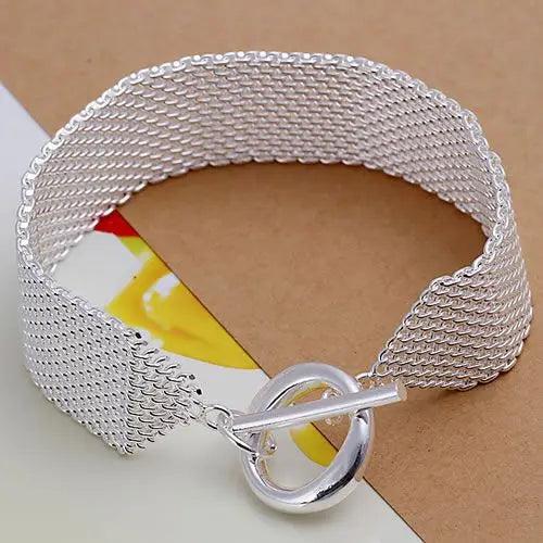 Valentines KN-H004 Silver Bracelet For Woman Jewelry Web Bracelets