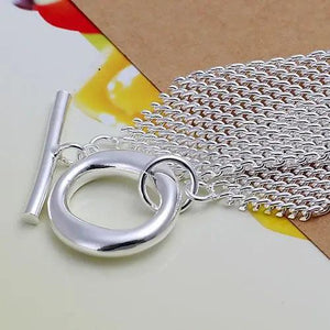 Valentines KN-H004 Silver Bracelet For Woman Jewelry Web Bracelets