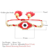Red Evil Eye Charm Beaded Bracelets Tassel Boho Jewelry Plated Beads