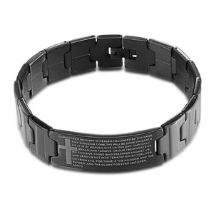 Punk Jesus Cross Bracelets Stainless Steel Men Jewelry Charm Bangle