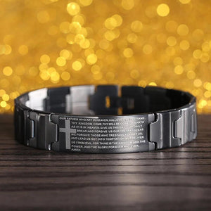 Punk Jesus Cross Bracelets Stainless Steel Men Jewelry Charm Bangle