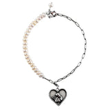 Mewanry Silver Love Angel Bracelet for Women Vintage Pearl Temperament