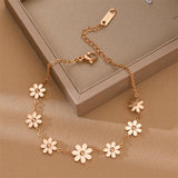 Stainless Steel Daisy Bracelet Necklace For Women