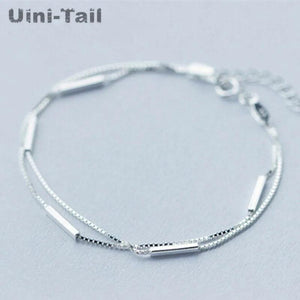 925 Tibetan Silver Double Bar Bracelet