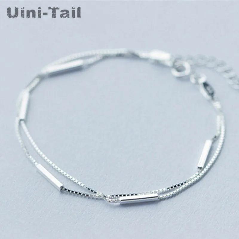 925 Tibetan Silver Double Bar Bracelet