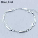 925 Tibetan Silver Double Bar Bracelet