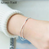 925 Tibetan Silver Double Bar Bracelet